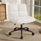 Costway Cross Legged Chair with Wheels Padded Seat Adjustable Height for Bedroom Beige/Gray